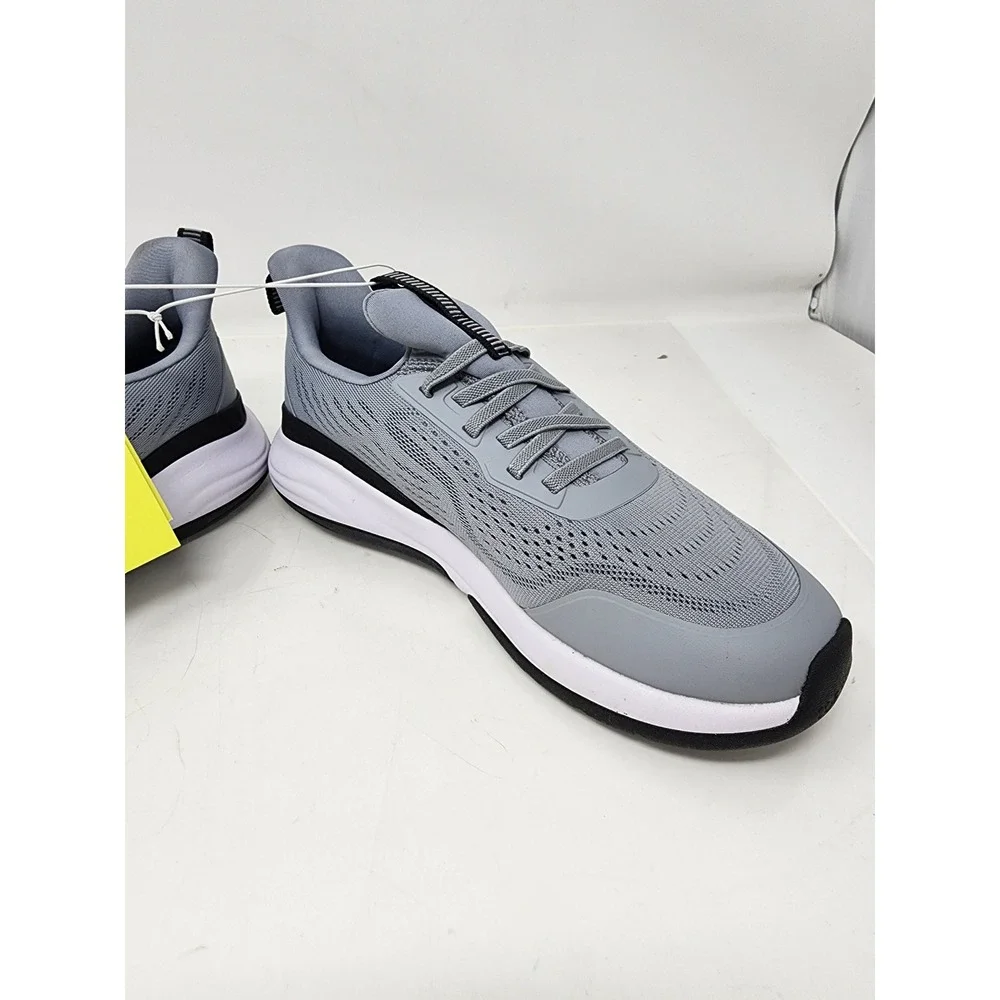 All‎ in Motion Mens Grey Mesh Toe Shield Washable Athletic Sneakers Size 9